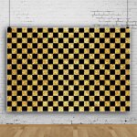 Fond photo 1. 8x1. 2 m, fond mural photo damier noir or paillettes, fond de bote photo vinyle pour sance ...