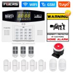 Fuers - systme d'alarme intelligent tuya, wi - fi, 4g, 101, 433 z successifs, sans fil, lien de zone ...