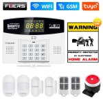 Fuers - systme d'alarme intelligent tuya, wi - fi, 4g, 101, 433 z successifs, sans fil, lien de zone ...
