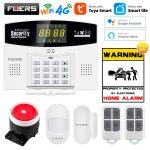 Fuers - systme d'alarme intelligent tuya, wi - fi, 4g, 101, 433 z successifs, sans fil, lien de zone ...
