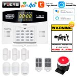 Fuers - systme d'alarme intelligent tuya, wi - fi, 4g, 101, 433 z successifs, sans fil, lien de zone ...