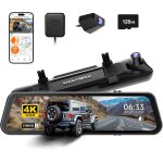 G900 pro 12  dashcam rtroviseur avec starvis 2 imx678, 4k + 2. 5k retroviseur interieur voiture camera, ...