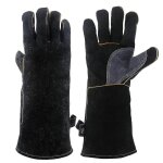 Gants rsistants au feu a la chaleur extrme cuir avec coutures en kevlar pour chemine, cuisinire, ...