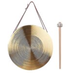 Gong a main en laiton et cuivre, instrument de percussion pour chapelle et opéra, avec marteau rond, ... Gong a main en laiton et cuivre, instrument de percussion pour chapelle et opéra, avec marteau rond, ...