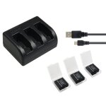 Pour gopro hero7 6 / 5 rempla�able par batterie 3 pi�ces bateria 1220 mah + trois - chargeur pour go ...