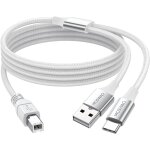 Gothicana by empcble d'imprimante usb 2en1 1m avec cble usb c vers midi cble d'imprimante, cble usb ...