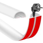 Goulotte de cble en caoutchouc blanc 2m, protection de cbles avec adhsif, etanche et isolante, pour ...