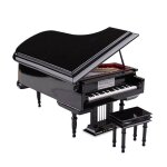 Mod�le de grand piano miniature avec tabouret, mini instrument de musique, pour maison de poup�e, accessoires ...