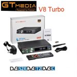 Gtmedia - rcepteur satellite numrique turbo v8, dcodeur tv wifi intgr, rcepteur de chlore hevc, ...