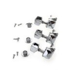 Guitares guitare acoustique corde bouton m�tal semiclosed tuning pegs accordeurs machine heads 3x3 chrome ...