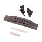 Guitare acoustique remplacement ensemble chevalet embouts goupilles os selle & ecrou et bois pi�ces de ...