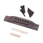 Guitare acoustique remplacement ensemble chevalet embouts goupilles os selle & ecrou et bois pi�ces de ...