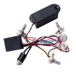 Guitare basse active noire 2 bandes, 1 ensemble, egaliseur eq, circuit de pr�ampli, accessoires de guitare ...