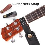 Guitare en cuir sangle de cou porte - tte bouton poupe adaptateur ceinture de guitare rglable pour ...