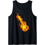 Guitare electrique en feu rock cadeau amateur de guitare débardeur Guitare electrique en feu rock cadeau amateur de guitare débardeur