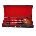 Guitare electrique miniature a double manche : dcoration de modle dinstrument de musique avec etui ...