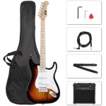 Guitare electrique pleine grandeur pourmlomane dbutant avec ampli 20 w et sac d'accessoires(soleil) ...