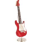 Guitare electrique rougeminiature hauteur 20cm livr dans un coffret avec support dcominiaturemusique ...