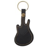Guitare en forme de porte mdiators, portable guitar picks holder cls keychain case bag etui cuir pour ...