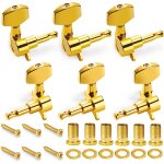 Guitare m�caniques boutons, 6pcs - or cordes tuning pegs cl�s chevilles t�tes ferm�s, pour guitare electrique ...