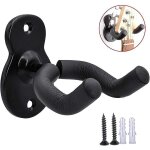 Guitare support mural cintre mural pack 2 crochet en mtal noir support de guitare pour basse electrique ...