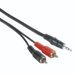 Hama 00205106 cble audio 2 m 3, 5mm 2 x rca noir, rouge