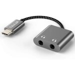 Hamiltion - double rpartiteur de casque usb c, type c vers double prise jack 3, 5 mm, adaptateur de ...