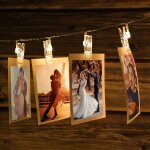 Hamiltion - guirlande lumineuse a clips photo led 2, 2 m avec 20 pinces a piles pour dcoration de chambre, ...