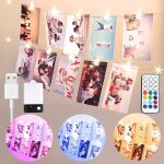 Hamiltion - guirlande lumineuse multicolore pour chambre - usb et batterie - 2 m - 20 led - avec 20 pinces ...