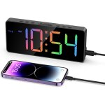 Hamiltion - réveil numérique, horloge de chevet alimentée par secteur avec ecran coloré, double alarme, ... Hamiltion - réveil numérique, horloge de chevet alimentée par secteur avec ecran coloré, double alarme, ...
