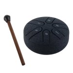 Handpan drum professional mini 6 note sans souci tongue drum instrument de percussion avec baguette bleu ...
