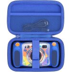 Hard travel case cover for vtech kidizoom duo / twist camera, blue, modern