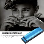 Harmonica 10 trous 20 tonalit� cl� de c blues mouth organ instrument de musique pour d�butant (bleu)