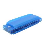 Harmonica - 10 trous, 20 tonalit�s, diatonique, transparent, bleu - sw1020 - 2 bleu
