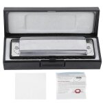 Harmonica blues 10 ; trou bouche - orgue #f cl� abs r�sine peigne instrument a vent professionnel (noir) ...