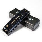 Harmonica de blues a 10 trous, instrument musical chromatique, en do, jouet educatif avec etui, Harmonica de blues a 10 trous, instrument musical chromatique, en do, jouet educatif avec etui,