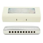 Harmonica blues inox 10 trous cl� de mib pour d�butants et le professionnelblanc