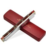 Harmonica chromatique a 28 trous, clé en direct, orgue buccal professionnel portable, trémolo, mini harpes, ... Harmonica chromatique a 28 trous, clé en direct, orgue buccal professionnel portable, trémolo, mini harpes, ...
