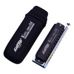 Harmonica gaita chromatique, 12 trous de cl, trou c, bouche easttop, harpe de jew avec etui, instruments ...