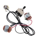Harnais de cblage de guitare, deux micros 500k, pots, interrupteur a bascule a 3 voies, argent