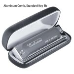 Harpe blues harmonica diatonique 10 trous, peigne en bois d'aluminium, orgue a bouche, cl c, couvercle ...