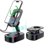 Haut - parleur bluetooth 5 en 1 a induction, enceinte a induction dote d'une batterie de 2000 mah, audio ...