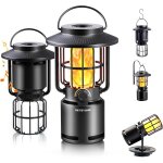 Haut - parleur bluetooth d'extrieur avec lumire de flamme, ip65 lampe de camping etanche, 3 modes d'clairag ...