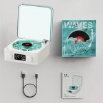 Haut - parleur de platine rtro avec bruit blanc, sans fil, bluetooth, lecteur de disque vinyle, son ...