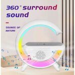 Haut - parleurbluetooth, compatible avec iphone samsung, alarme, veilleuse, chargeur sans fil