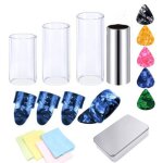 Haute guitare glissi�re barre en acier inoxydable m�tal doigt diapositives guitare pick ensemble pour ...