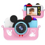 Hd 2, 4 pouces cran ips enfants 28mp 1080p mini appareil photo numrique camscope double lentille 800mah ...