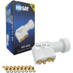 Hd404 lnb quad full hd 4k tête parabole 4 sorties 0, 1db + 8 fiches f Hd404 lnb quad full hd 4k tête parabole 4 sorties 0, 1db + 8 fiches f