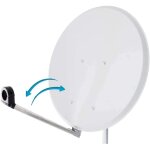 Hdme parabole satellite acier blanche 65cm click - clack premontee support pliable repliable Hdme parabole satellite acier blanche 65cm click - clack premontee support pliable repliable