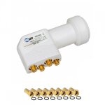Hdsat hd404 lnb quad full hd 4k tête parabole 4 sorties 0, 1db + 8 fiches f Hdsat hd404 lnb quad full hd 4k tête parabole 4 sorties 0, 1db + 8 fiches f
